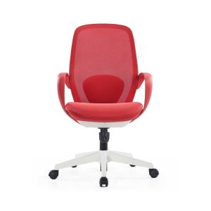 Офис стол RFG Egg W, дамаска и меш, полиамидна основа, до 130 kg, червен