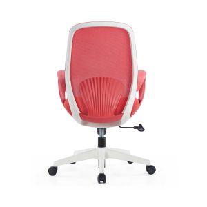 Офис стол RFG Egg W, дамаска и меш, полиамидна основа, до 130 kg, червен