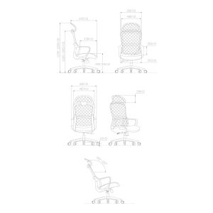 Директорски стол RFG Best HB, дамаска и меш, Tilt механизъм, до 120 kg, черна седалка, черна облегалка