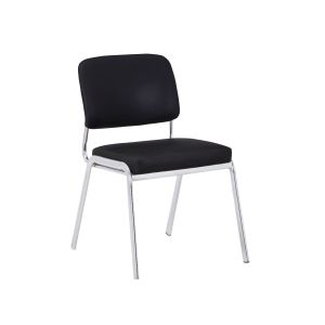 Посетителски стол RFG Slow M, екокожа, метална основа, до 120 kg, черен