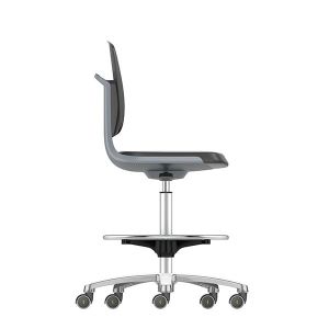 Лабораторен работен стол Bimos Labsit 9125, висок, до 120 kg, черен и сив