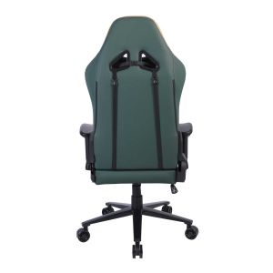 Геймърски стол RFG Nett, екокожа, полиамидна основа, до 130 kg, тъмнозелено-златист