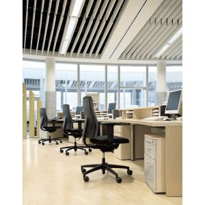 Ергономичен стол Interstuhl Goal 24/7, текстил, Synchronous механизъм, полиамидна основа, черен