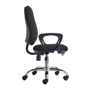 Ергономичен стол RFG Presto Chrome, екокожа, до 120 kg, черен