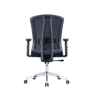 Ергономичен стол RFG Primo Lux Chrome W, дамаска и меш, Multi-function механизъм, до 120 kg, черен