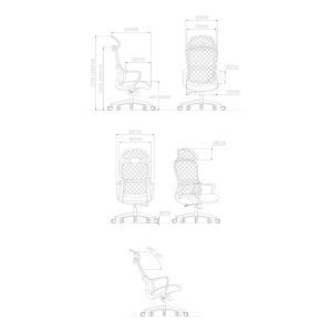 Директорски стол RFG Best HB, дамаска и меш, Tilt механизъм, до 120 kg, черна седалка, сива облегалка, промоция Вземи 2, плати 1