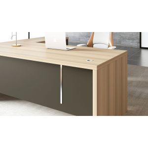 Бюро RFG Milano, 1400 х 700 х 750 mm, ПДЧ 40 mm, светъл дъб и сиво