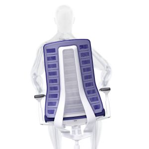 Eргономичен стол Interstuhl Pure PU213, дамаска и меш, Smart-Spring механизъм, до 120 kg, черен/лилав