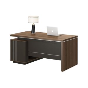 Бюро RFG Chicago, с шкаф, 1600 х 1600 х 750 mm, ПДЧ 25 mm, дъб Рейн и тъмносиво