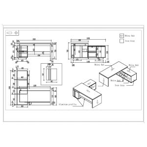 Бюро RFG Chicago, с шкаф, 1600 х 1600 х 750 mm, ПДЧ 25 mm, дъб Рейн и тъмносиво