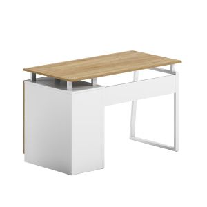 Бюро RFG Shape Z, с контейнер, 1200 х 480 х 760 mm, ПДЧ 16 mm, плот дъб сонома, бял метал