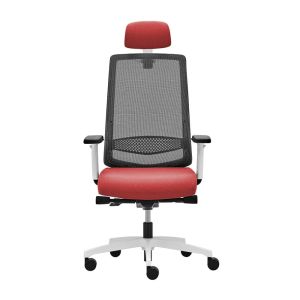 Ергономичен стол Rim Victory VI 1405 White, Synchronous ST2 механизъм, до 120 kg, червен, сглобена мостра