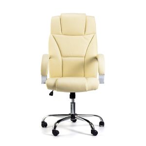Директорски стол Aida, екокожа, Tilt механизъм, до 130 kg, кремав