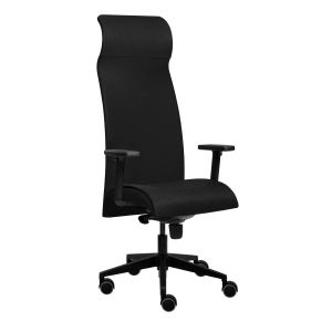 Ергономичен стол Tronhill Solium Executive, дамаска и меш, Synchronous механизъм, до 120 kg, черен