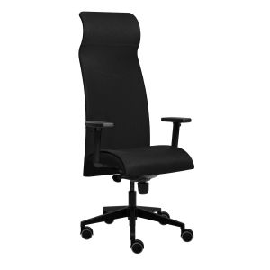 Ергономичен стол Tronhill Solium Executive, дамаска и меш, Synchronous механизъм, до 120 kg, черен