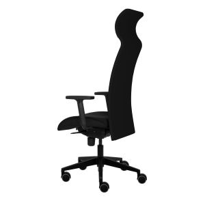 Ергономичен стол Tronhill Solium Executive, дамаска и меш, Synchronous механизъм, до 120 kg, черен