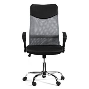 Директорски стол Monti HB, текстил, екокожа и меш, Tilt механизъм, до 120 kg, черна седалка, сива облегалка
