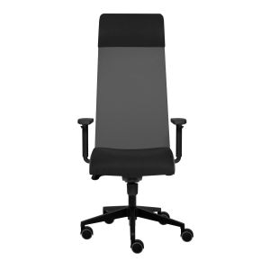 Ергономичен стол Tronhill Solium Executive, дамаска и меш, Synchronous механизъм, до 120 kg, тъмносив