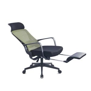 Директорски стол RFG Enjoy HB, дамаска и меш, Tilt механизъм, до 130 kg, черна седалка, зелена облегалка