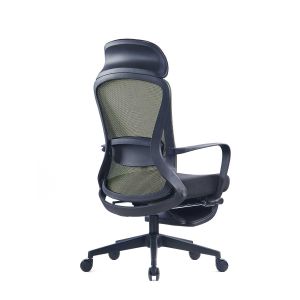 Директорски стол RFG Enjoy HB, дамаска и меш, Tilt механизъм, до 130 kg, черна седалка, зелена облегалка