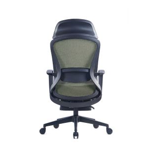 Директорски стол RFG Enjoy HB, дамаска и меш, Tilt механизъм, до 130 kg, черна седалка, зелена облегалка