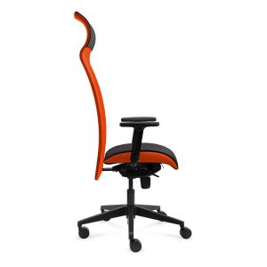 Ергономичен стол Tronhill Solium Executive, дамаска и меш, Synchronous механизъм, до 120 kg, оранжев