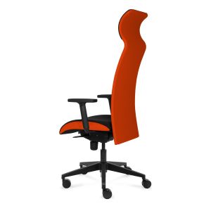 Ергономичен стол Tronhill Solium Executive, дамаска и меш, Synchronous механизъм, до 120 kg, оранжев