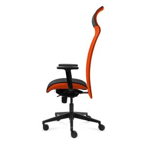 Ергономичен стол Tronhill Solium Executive, дамаска и меш, Synchronous механизъм, до 120 kg, оранжев