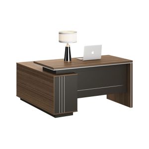 Бюро RFG Chicago, с шкаф, 1400 х 1400 х 750 mm, ПДЧ 25 mm, дъб Рейн и тъмносиво