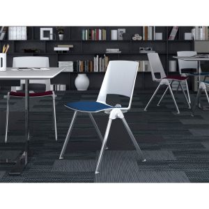 Посетителски стол RFG Sweet White, полипропилен, до 120 kg, бял, 4 броя в комплект