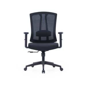 Офис стол RFG Brixxen W, дамаска и меш, Tilt механизъм, до 120 kg, черна седалка, черна облегалка