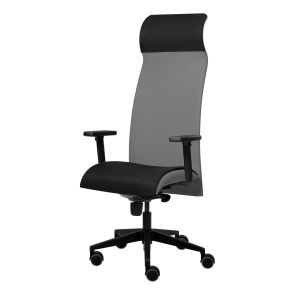 Ергономичен стол Tronhill Solium Executive, дамаска и меш, Synchronous механизъм, до 120 kg, светлосив