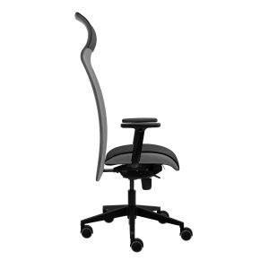 Ергономичен стол Tronhill Solium Executive, дамаска и меш, Synchronous механизъм, до 120 kg, светлосив