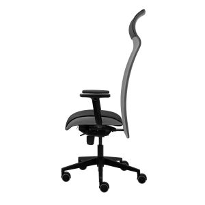 Ергономичен стол Tronhill Solium Executive, дамаска и меш, Synchronous механизъм, до 120 kg, светлосив