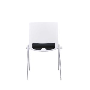 Посетителски стол RFG Sweet Chrome White, дамаска и полипропилен, до 120 kg, черен, 4 броя в комплект