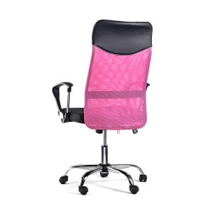 Директорски стол Monti HB, текстил, екокожа и меш, Tilt механизъм, до 120 kg, черна седалка, розова облегалка