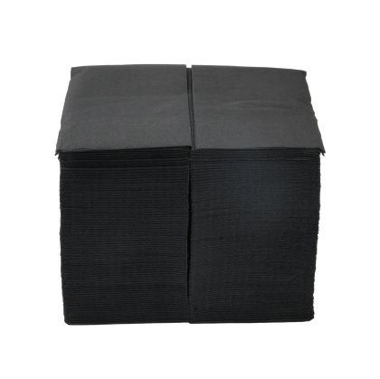 Салфетки, целулоза, двупластови, 1/8 сгъвка, 33 х 33 cm, черни, 150 броя