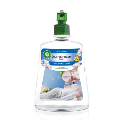 Пълнител за ароматизатор Air Wick Active Fresh, Extra Oils, бяла орхидея, 228 ml