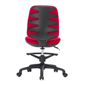 Детски стол RFG Candy Foot Black, дамаска, червена седалка, червена облегалка