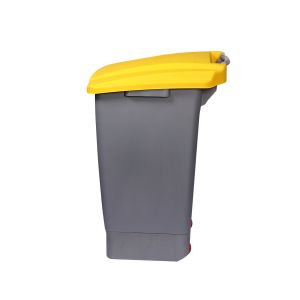 Кош за отпадъци Planet, за разделно събиране, с педал, пластмасов, 70 L, жълт