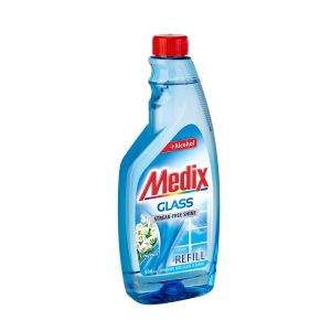 Препарат за почистване на стъкла Medix Original, пълнител, 500 ml, син